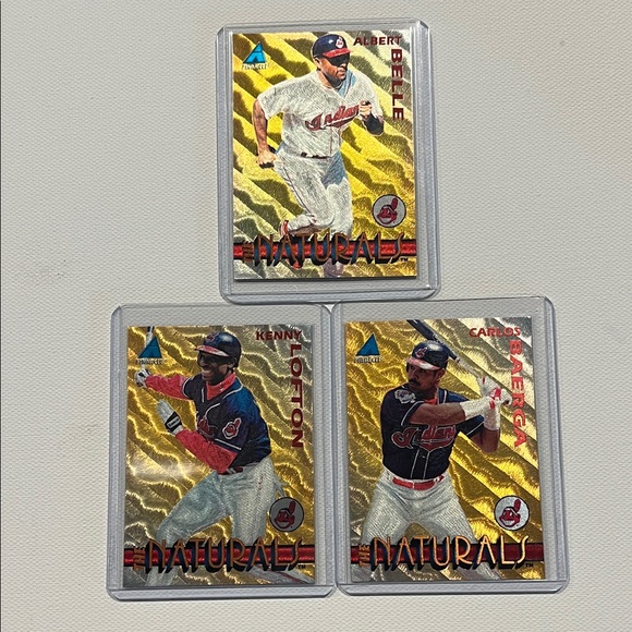 Lot of 3 1994 Pinnacle The Naturals - Albert Belle Kenny Lofton Carlos Baerga